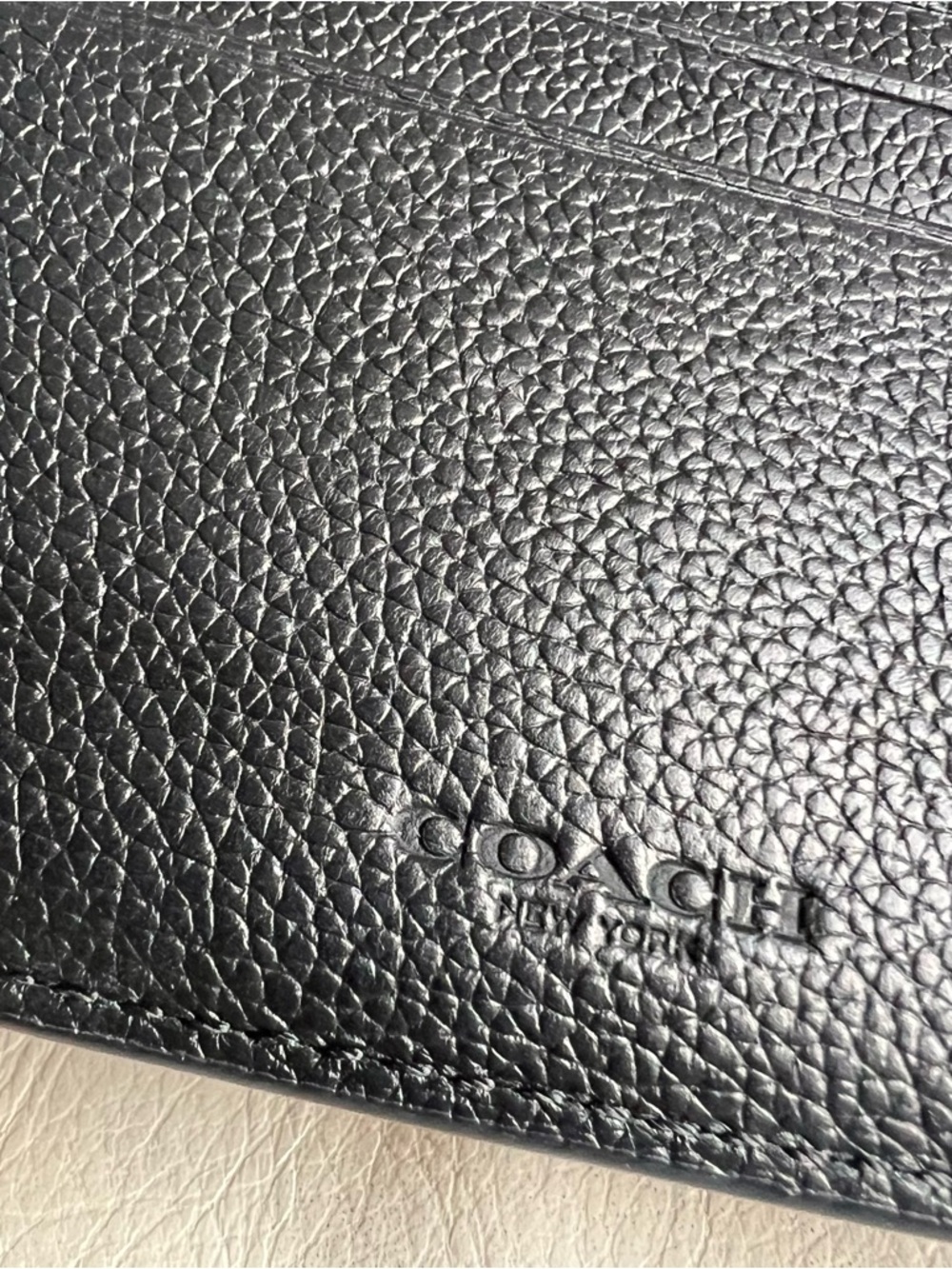 Coach Black Pebbled Leather Bifold Wallet - Picture 4 of 7